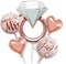 Diamond Ring Foil Balloon Set, 5pcs Bridal Shower Supplies for Bridal Shower Bride to be Party Wedding Engagement Decoration